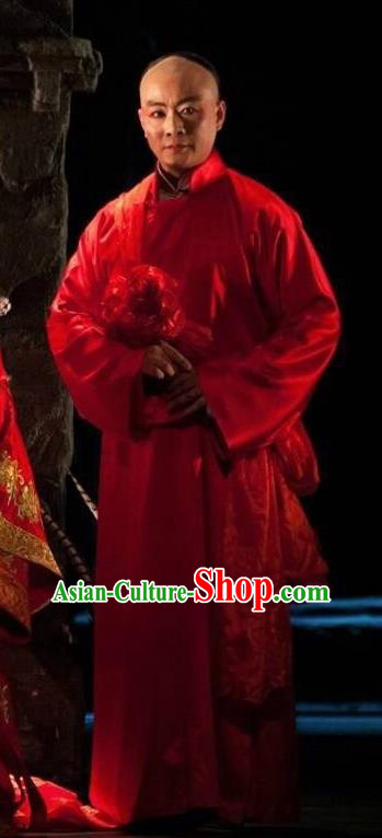 The Golden Cangue Chinese Peking Opera Bridegroom Jiang Changbai Apparels Costumes and Headpieces Beijing Opera Young Male Garment Childe Clothing