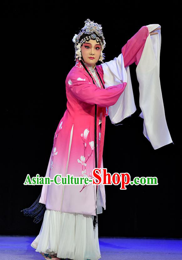 Chinese Sichuan Opera Hua Tan Costumes and Hair Accessories Guiying and Wang Kui Traditional Peking Opera Actress Jiao Guiying Dress Apparels