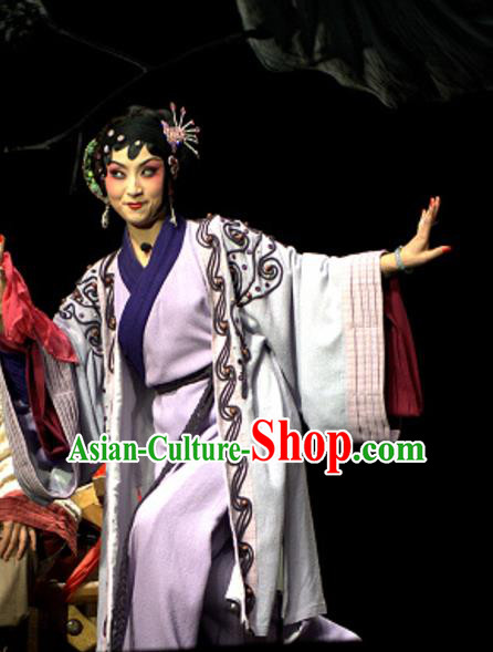 Chinese Sichuan Opera Young Female Costumes and Hair Accessories Yu Hai Kuang Chao Traditional Peking Opera Actress Dress Diva Pu Lan Apparels