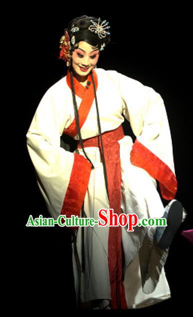 Chinese Sichuan Opera Young Woman Pu Lan Costumes and Hair Accessories Yu Hai Kuang Chao Traditional Peking Opera Dress Actress Apparels