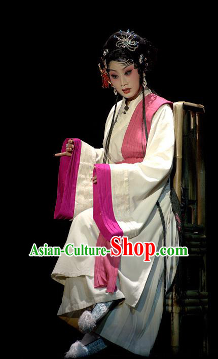 Chinese Sichuan Opera Diva Pu Lan Costumes and Hair Accessories Yu Hai Kuang Chao Traditional Peking Opera Hua Tan Dress Young Woman Apparels