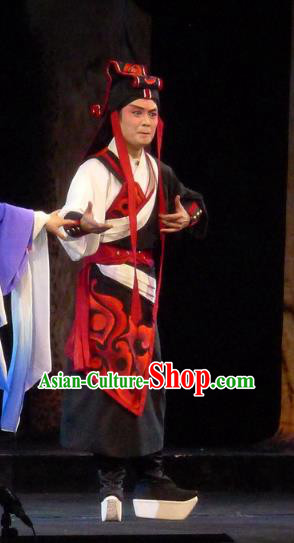 Hui Lan Ji Chinese Sichuan Opera Swordsman Apparels Costumes and Headpieces Peking Opera Wusheng Garment Martial Man Clothing