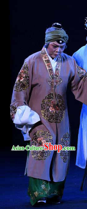 Chinese Ping Opera Elderly Dame Apparels Costumes and Headpieces Zhao Jintang Traditional Pingju Opera Pantaloon Dress Garment