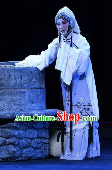 Chinese Ping Opera Tsing Yi Zhao Jintang Apparels Costumes and Headpieces Traditional Pingju Opera Distress Maiden Dress Garment