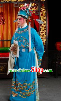 Yan Yan Chinese Sichuan Opera Young Male Apparels Costumes and Headpieces Peking Opera Scholar Garment Childe Li Weide Clothing