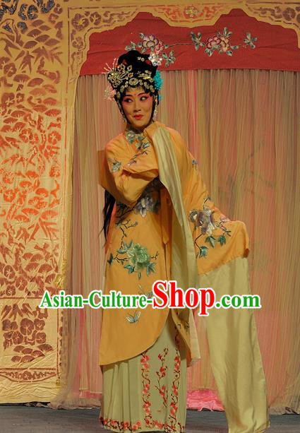 Chinese Sichuan Opera Young Female The Legend of White Snake Garment Costumes and Hair Accessories Traditional Peking Opera Actress Dress Diva Bai Suzhen Apparels