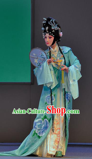 Chinese Sichuan Opera Rich Lady Xue Baochai Garment Costumes and Hair Accessories Traditional Peking Opera Hua Tan Dress Actress Apparels