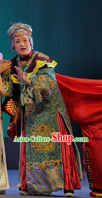 Chinese Sichuan Opera Elderly Woman Garment Costumes and Hair Accessories Traditional Peking Opera Xue Baochai Laodan Dress Dowager Countess Apparels