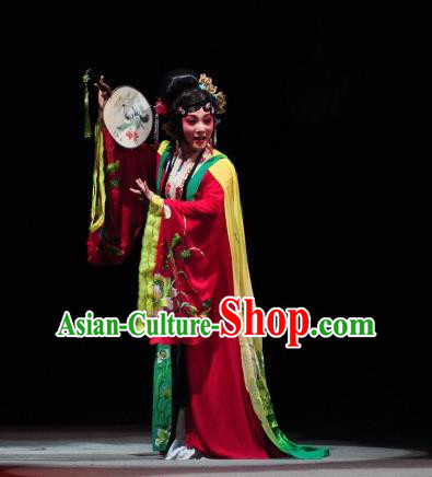 Chinese Sichuan Opera Actress Garment Costumes and Hair Accessories Traditional Peking Opera Li Yaxian Hua Tan Dress Courtesan Apparels