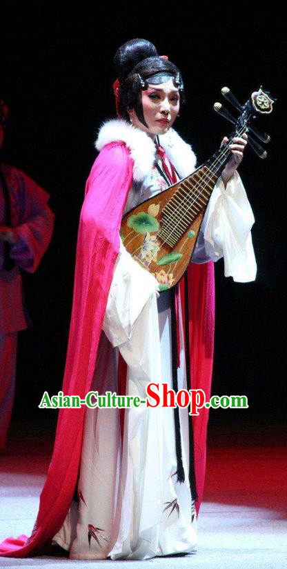 Chinese Sichuan Opera Young Female Garment Costumes and Hair Accessories Li Yaxian Traditional Peking Opera Actress Dress Diva Apparels