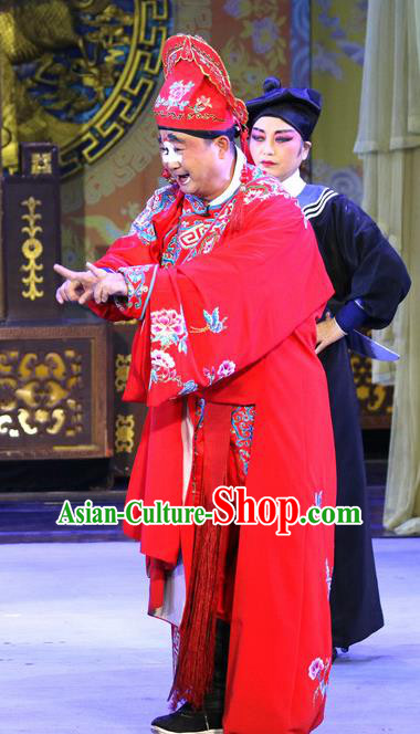 Sheng Si Pai Chinese Sichuan Opera Clown Apparels Costumes and Headpieces Peking Opera Bully Yan Sanlang Garment Childe Clothing