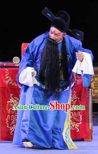 Sheng Si Pai Chinese Sichuan Opera Elderly Male Apparels Costumes and Headpieces Peking Opera Magistrate Huang Boxian Garment Official Clothing