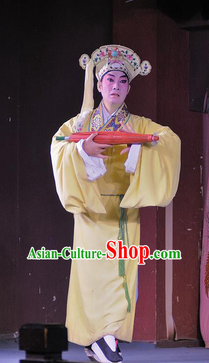 Chinese Sichuan Opera Xiaosheng Apparels Costumes and Headpieces Peking Opera Scholar Kui Rong Garment Young Male Clothing