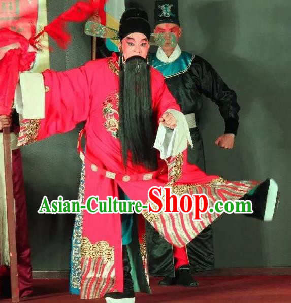 Ma Qian Po Shui Chinese Sichuan Opera Official Apparels Costumes and Headpieces Peking Opera Laosheng Zhu Maichen Garment Minister Clothing