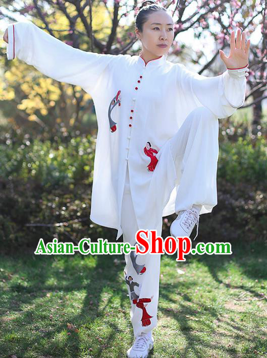 Professional Tai Chi Costume Top Grade Martial Arts Training Uniform Clothing Tai Ji Competition Embroidered Outfits for Women