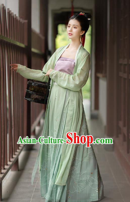 Chinese Ancient Village Lady Hanfu Dress Traditional Song Dynasty Country Women Historical Costumes