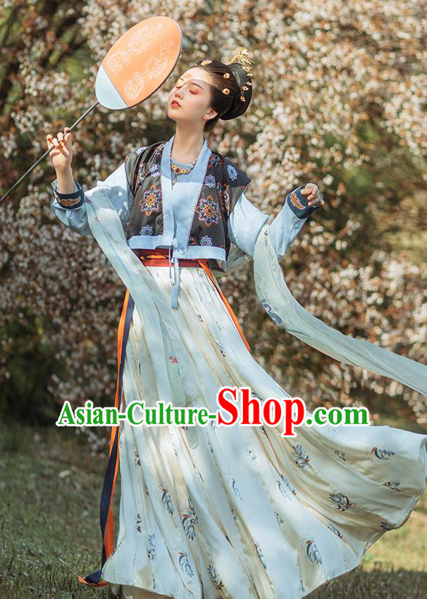 Chinese Ancient Court Lady Hanfu Dress Traditional Tang Dynasty Royal Princess Garment Historical Costumes for Women