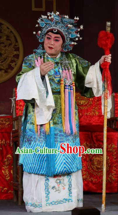 Chinese Sichuan Opera Elderly Female Garment Costumes and Hair Accessories Traditional Peking Opera Return of the Phoenix Dame Dress Pantaloon Apparels