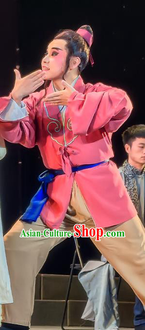 Zhuo Wenjun Chinese Sichuan Opera Young Boy Apparels Costumes and Headpieces Peking Opera Livehand Garment Servant Clothing