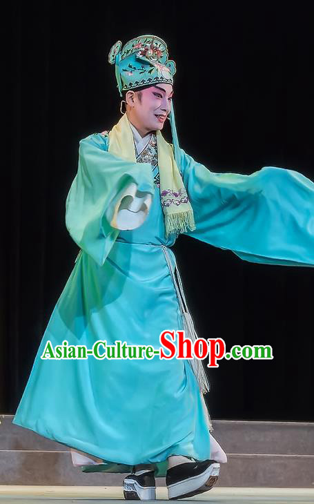 Zhuo Wenjun Chinese Sichuan Opera Niche Apparels Costumes and Headpieces Peking Opera Young Male Garment Scholar Sima Xiangru Clothing