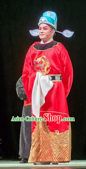 Bao En Ji Chinese Sichuan Opera Xiaosheng Apparels Costumes and Headpieces Peking Opera Young Male Garment Official Feng Ji Clothing