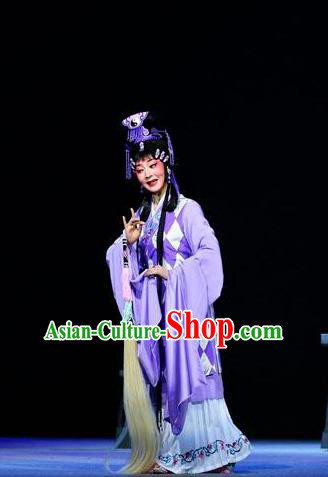 Chinese Sichuan Opera Taoist Nun Garment Costumes and Hair Accessories The Jade Hairpin Traditional Peking Opera Diva Chen Jiaolian Dress Hua Tan Apparels