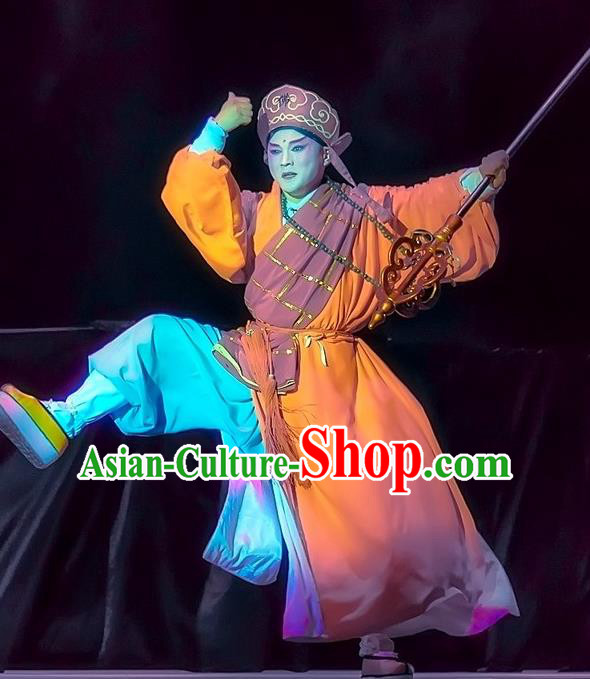 Mother of Mu Lian Chinese Sichuan Opera Monk Apparels Costumes and Headpieces Peking Opera Xiaosheng Garment Bonze Clothing