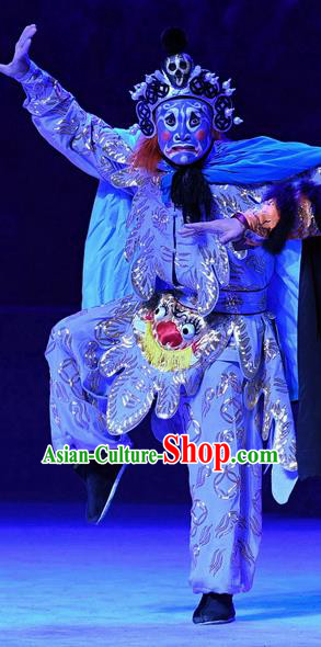 Ma Zu Chinese Peking Opera Martial Male Garment Costumes and Headwear Beijing Opera Wusheng Apparels Clothing