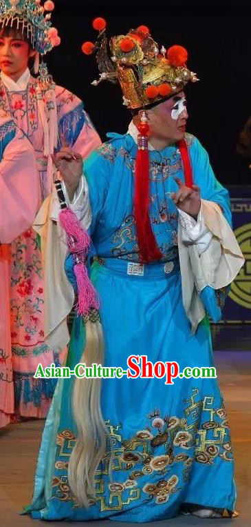 Shuang Tian Guan Chinese Sichuan Opera Eunuch Apparels Costumes and Headpieces Peking Opera Court Servant Garment Figurant Clothing