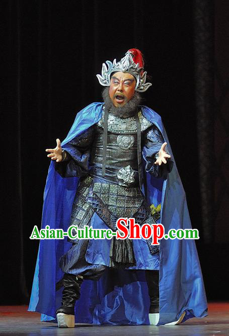 Xi Zhao Qi Shan Chinese Sichuan Opera Apparels Costumes and Headpieces Peking Opera General Wei Yan Armor Garment Martial Male Clothing