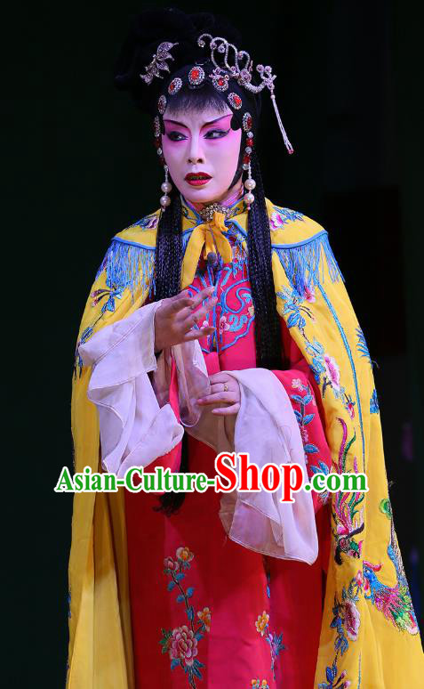 Chinese Sichuan Opera Actress Garment Costumes and Hair Accessories The Lotus Lantern Traditional Peking Opera Hua Tan Dress Goddess Apparels