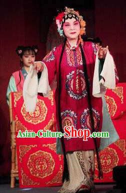 Chinese Sichuan Opera Rich Consort Garment Costumes and Hair Accessories Yu He Qiao Traditional Peking Opera Dame Dress Young Female Apparels