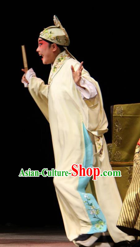 Yu He Qiao Chinese Sichuan Opera Scholar Apparels Costumes and Headpieces Peking Opera Xiaosheng Xuan Dengao Garment Young Male Clothing