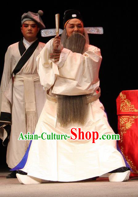 Yu He Qiao Chinese Sichuan Opera Official Pei Ruiqing Apparels Costumes and Headpieces Peking Opera Laosheng Garment Elderly Male Clothing