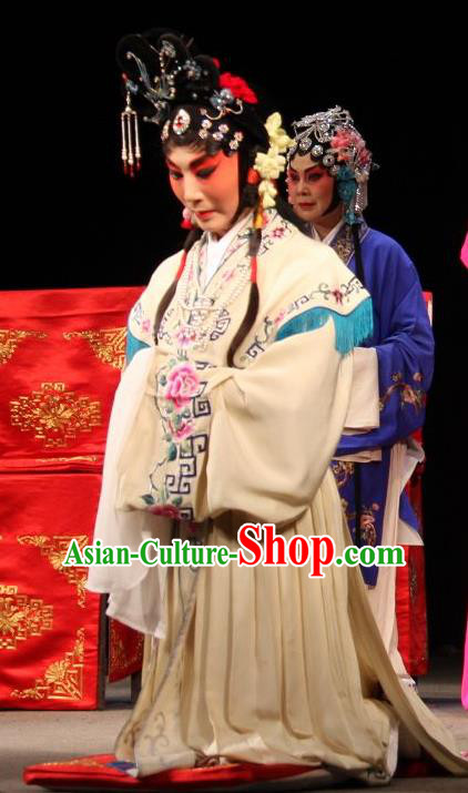 Chinese Sichuan Opera Rich Lady Garment Costumes and Hair Accessories Yu He Qiao Traditional Peking Opera Hua Tan Dress Diva Ke Baozhu Apparels
