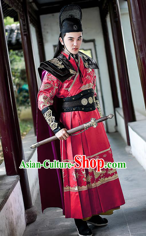 Chinese Traditional Ming Dynasty Blade Hanfu Clothing Ancient Drama Imperial Guard Garment Swordsman Historical Costumes for Men