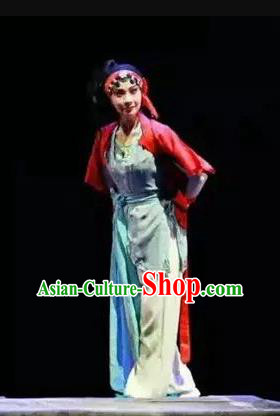 Chinese Sichuan Opera Female Prisoner Garment Costumes and Hair Accessories Dou E Yuan Traditional Peking Opera Young Woman Dress Apparels