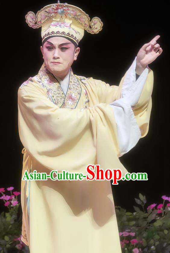 Mother of Mu Lian Chinese Sichuan Opera Scholar Apparels Costumes and Headpieces Peking Opera Young Male Garment Xiaosheng Clothing