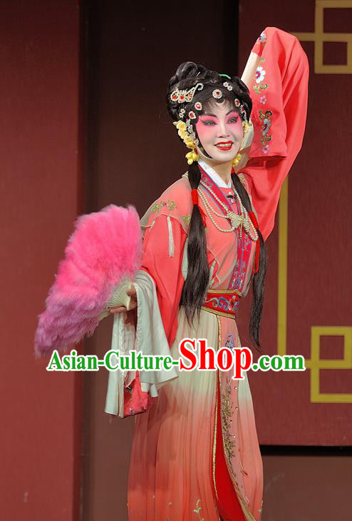 Chinese Sichuan Opera Young Female Garment Costumes and Hair Accessories Shuang Bai Yue Traditional Peking Opera Hua Tan Dress Diva Wang Ruilan Apparels