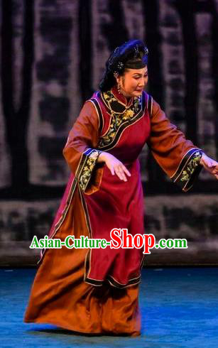 Chinese Sichuan Opera Dame Garment Costumes and Hair Accessories Scholar of Ba Shan Traditional Peking Opera Elderly Female Dress Country Woman Apparels