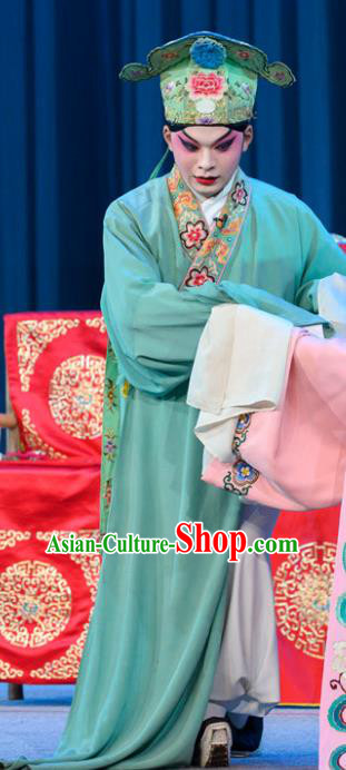 Gui Zhou Chinese Sichuan Opera Xiaosheng Niche Li Jia Apparels Costumes and Headpieces Peking Opera Scholar Garment Young Male Clothing