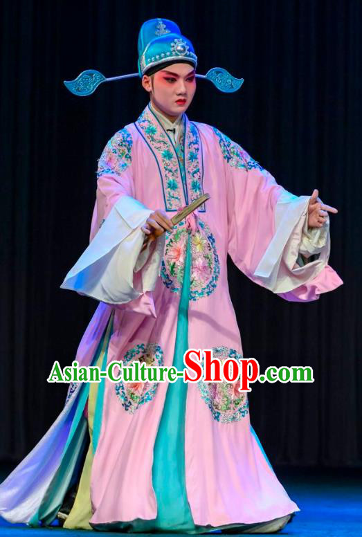 Gui Zhou Chinese Sichuan Opera Niche Shi Huanyu Apparels Costumes and Headpieces Peking Opera Scholar Garment Young Male Clothing