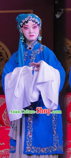 Chinese Sichuan Opera Tsing Yi Garment Costumes and Hair Accessories Traditional Peking Opera Young Female Dress Distress Maiden Apparels