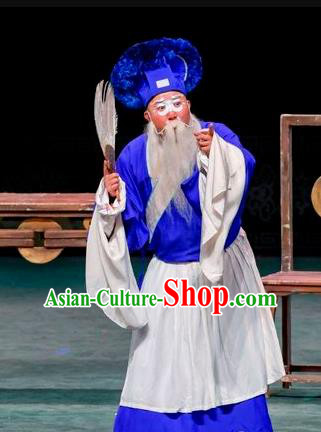 Qin Xianglian Chinese Sichuan Opera Elderly Male Apparels Costumes and Headpieces Peking Opera Old Man Garment Figurant Clothing