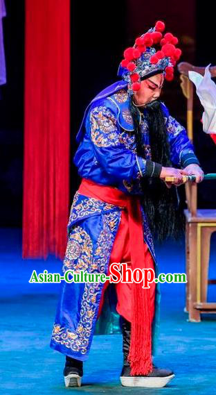 Qin Xianglian Chinese Sichuan Opera Swordsman Apparels Costumes and Headpieces Peking Opera Martial Male Garment Assassin Clothing