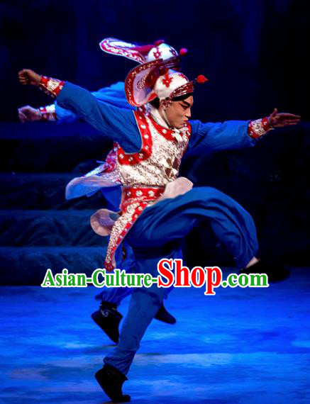 Mrs Anguo Chinese Peking Opera Takefu Garment Costumes and Headwear Beijing Opera Martial Male Apparels Soldier Clothing