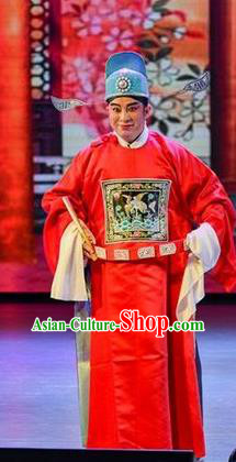 He Zhu Pei Chinese Sichuan Opera Number One Scholar Zhao Peng Apparels Costumes and Headpieces Peking Opera Xiaosheng Garment Niche Clothing