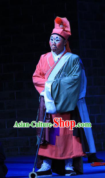 Love Bell Tower Chinese Peking Opera Ugly Servant Garment Costumes and Headwear Beijing Opera Clown Apparels Clothing