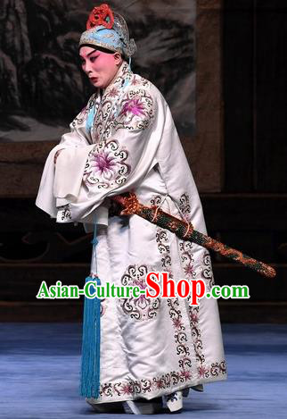 Luo Cheng Chinese Peking Opera Martial Male Garment Costumes and Headwear Beijing Opera Takefu Luo Chun Apparels Clothing