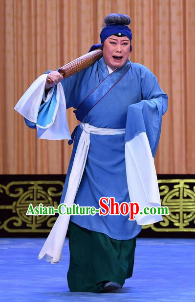 Chinese Beijing Opera Pantaloon Apparels Costumes and Headpieces Gold Turtle Fishing Traditional Peking Opera Elderly Female Dress Garment